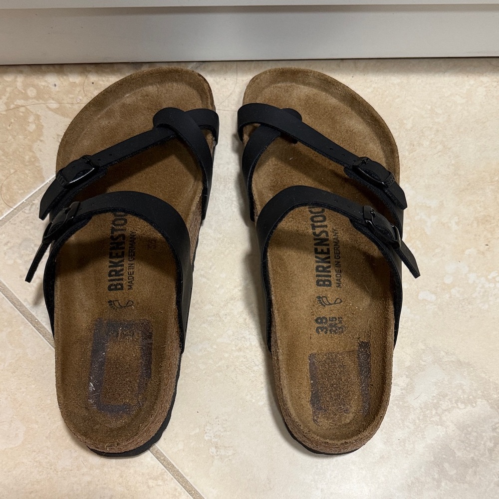 Birkenstock Women's Black and Brown Sandals